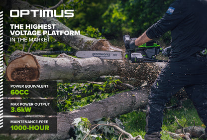 82V OPTIMUS 3.6kw Chainsaw Kit with CORE400 Battery & DP Charger | OCS600-C4DP