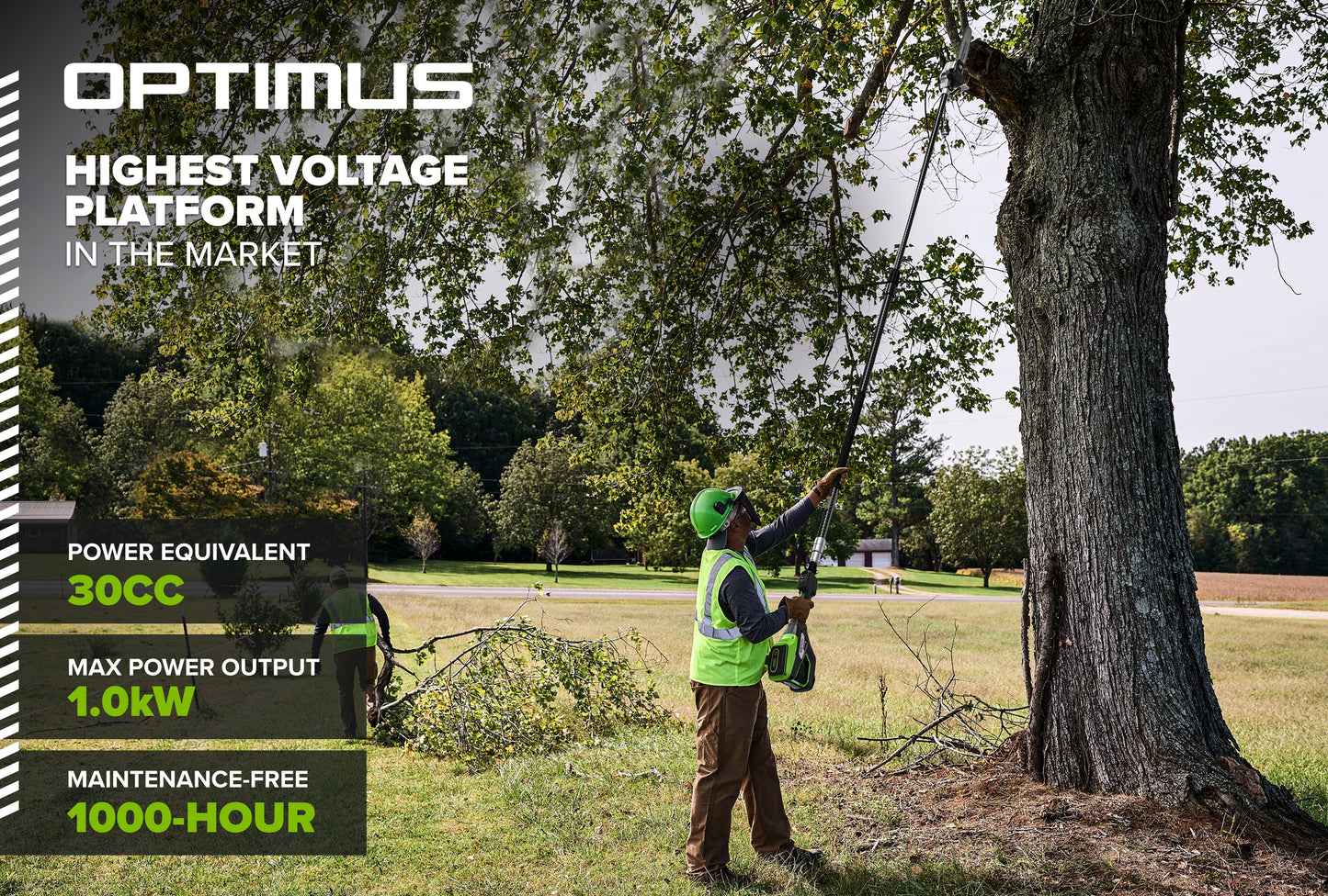 82V OPTIMUS 10" Polesaw with Carbon Fiber Shaft  | OPS300T