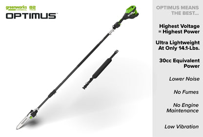 82V OPTIMUS 10" Polesaw with Carbon Fiber Shaft  | OPS300T