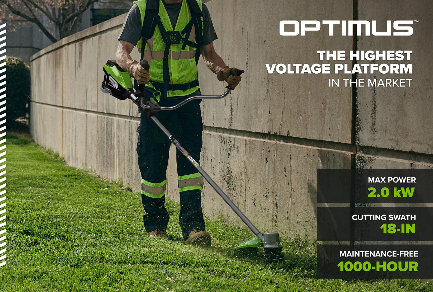 82V OPTIMUS 2.0kW 18" String Trimmer Brush Cutter | TB201
