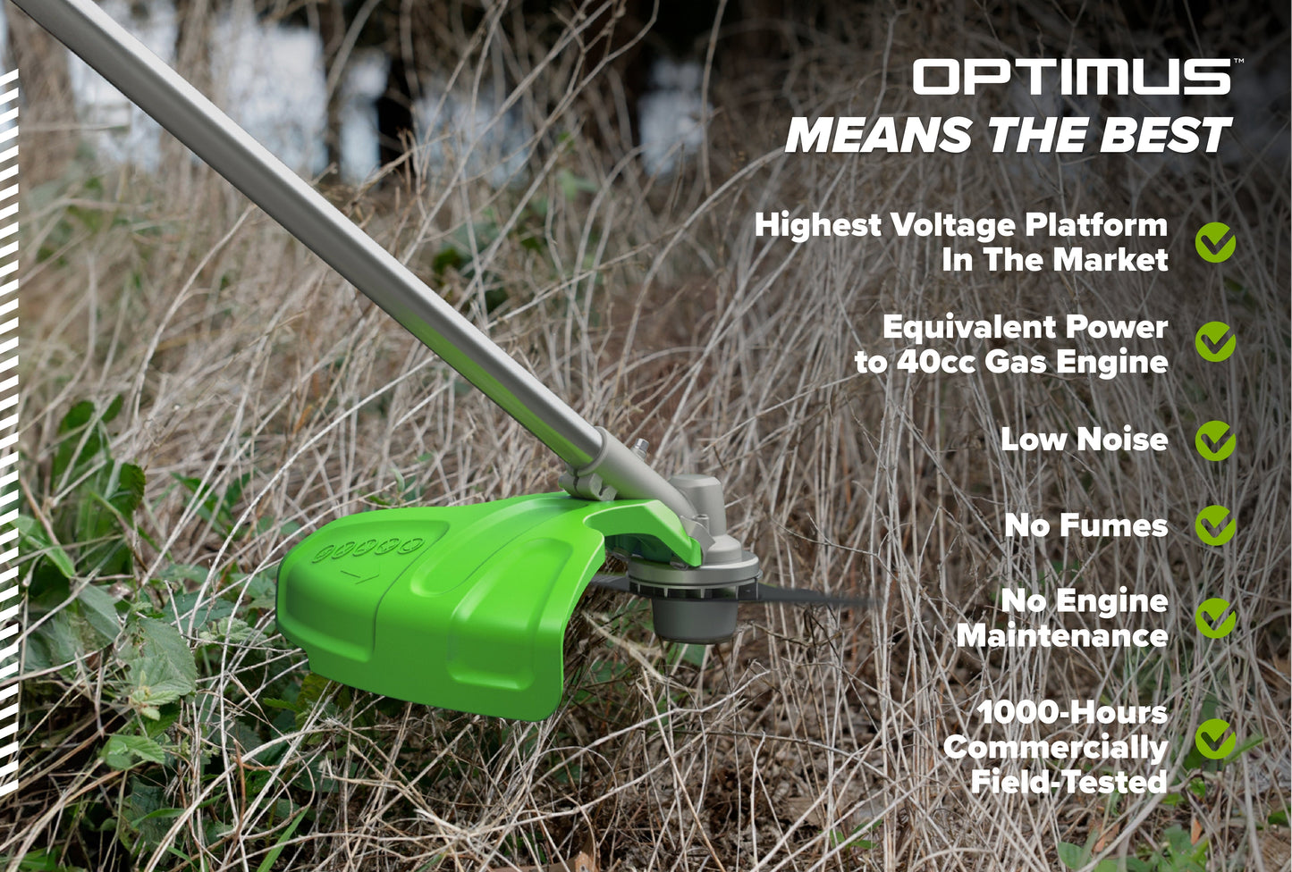 82V OPTIMUS 2.0kW 18" String Trimmer Brush Cutter | TB201