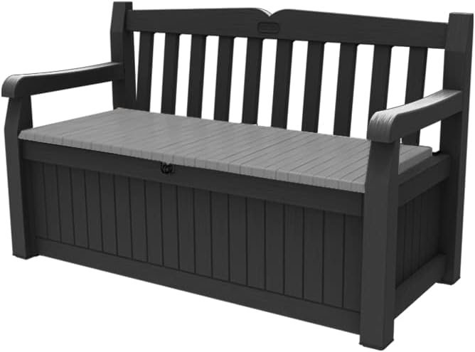 Keter Eden Bench 265L Outdoor Storage Box – Weatherproof Garden Bench, Lockable, Maintenance-Free, 2-Year Warranty