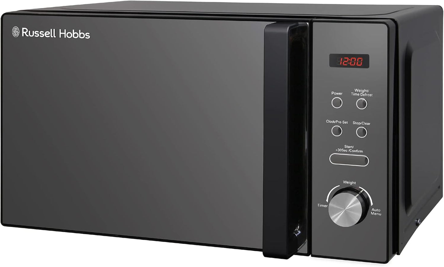 Russell Hobbs RHM2076B 20 Litre 800 W Black Digital Solo Microwave with 5 Power Levels