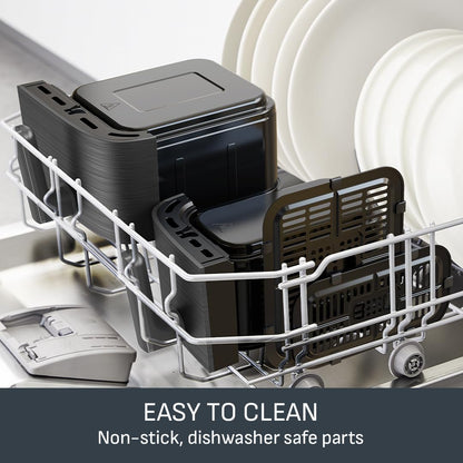 Tefal Easy Fry Dual Zone Air Fryer EY901HG0 8.3L – 2 Drawers, 8-in-1, Extra Crisp, Coal Grey