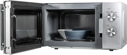 Russell Hobbs Stainless Steel Microwave 20 Litre 800W Solo Manual with 5 Power Levels, Defrost Function & Easy Clean, 35 Minute Timer, RHMM827SS