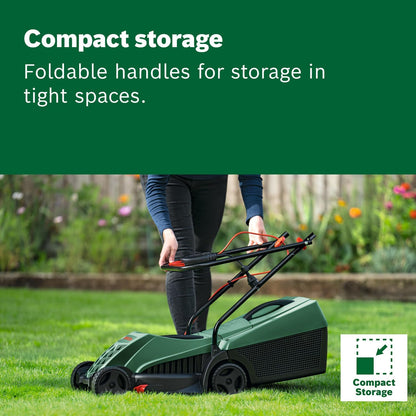 Bosch Corded Lawnmower EasyRotak 32-220 (1200 W Motor Power, Cutting Width: 32 cm, 31-Litre Grass Box, Extra 32cm Sharp Blade, Suitable for Quick and Easy Mowing with Tidy Edges) - Amazon Exclusive