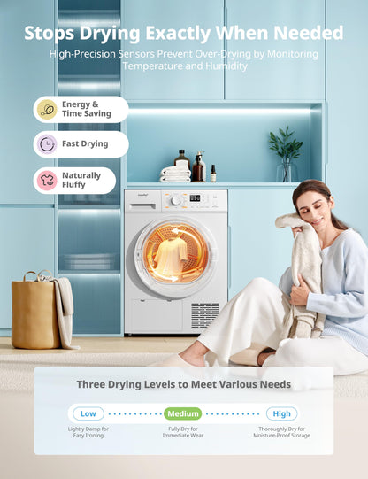 Freestanding Heat Pump Tumble Dryer,8kg Front Load, A+ Class, 16 Programmes, Auto-Dry,Anti-Crease