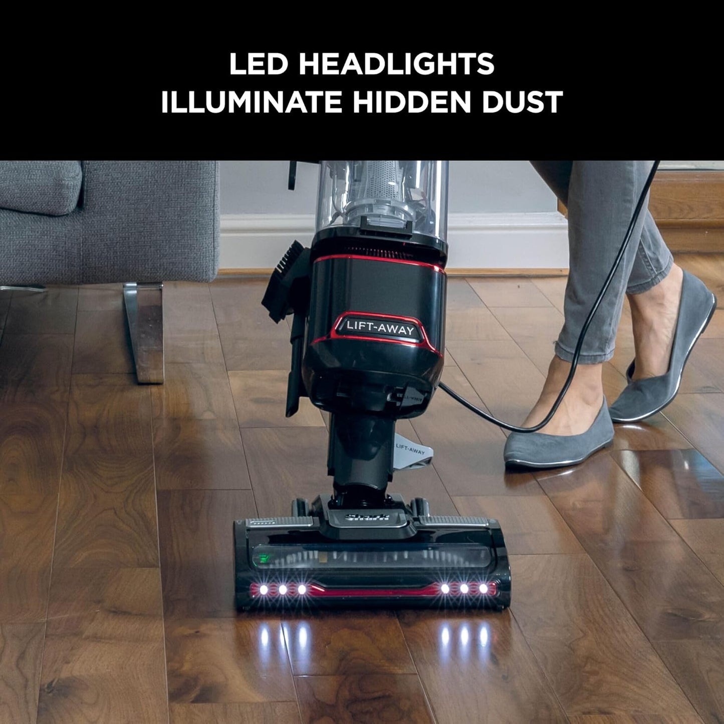 Shark Corded Upright Vacuum Cleaner 1.1L with Lift-Away Technology, Pet Model, LED Headlights, Anti-Allergen, 8m Cord, 750W, Pet, Crevice & Multi-Surface Tools, Red/Black, NV602UKT