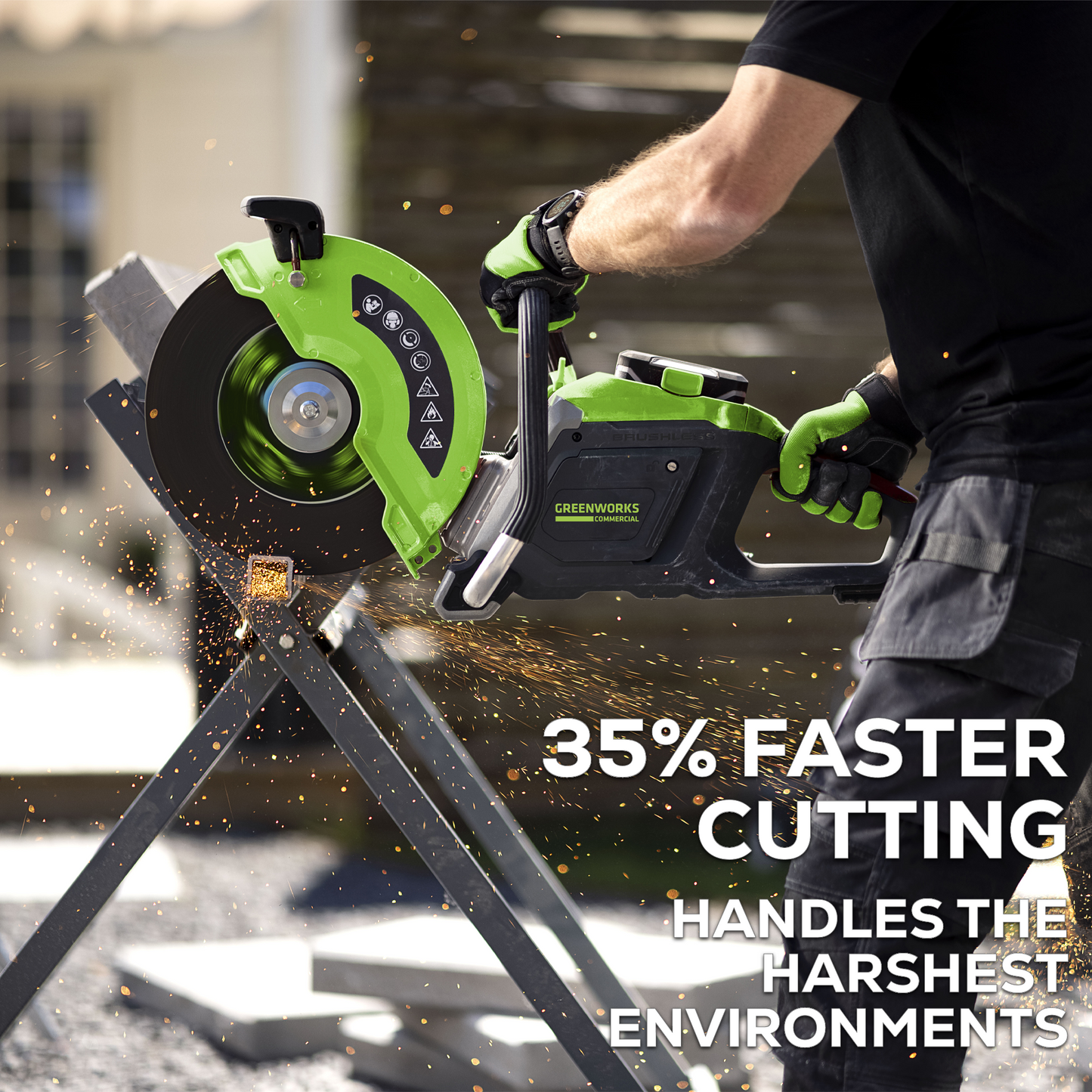 82V 12" Power Cutter Kit with 4Ah Battery and Dual Port Charger | 82PC12-4DP