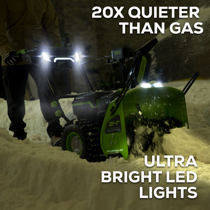 82V Dual Stage Snow Thrower with (3) 6Ah Batteries and Dual Port Charger | 82SN24D-63DP