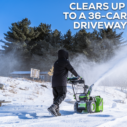 82V Dual Stage Snow Thrower with (3) 6Ah Batteries and Dual Port Charger | 82SN24D-63DP